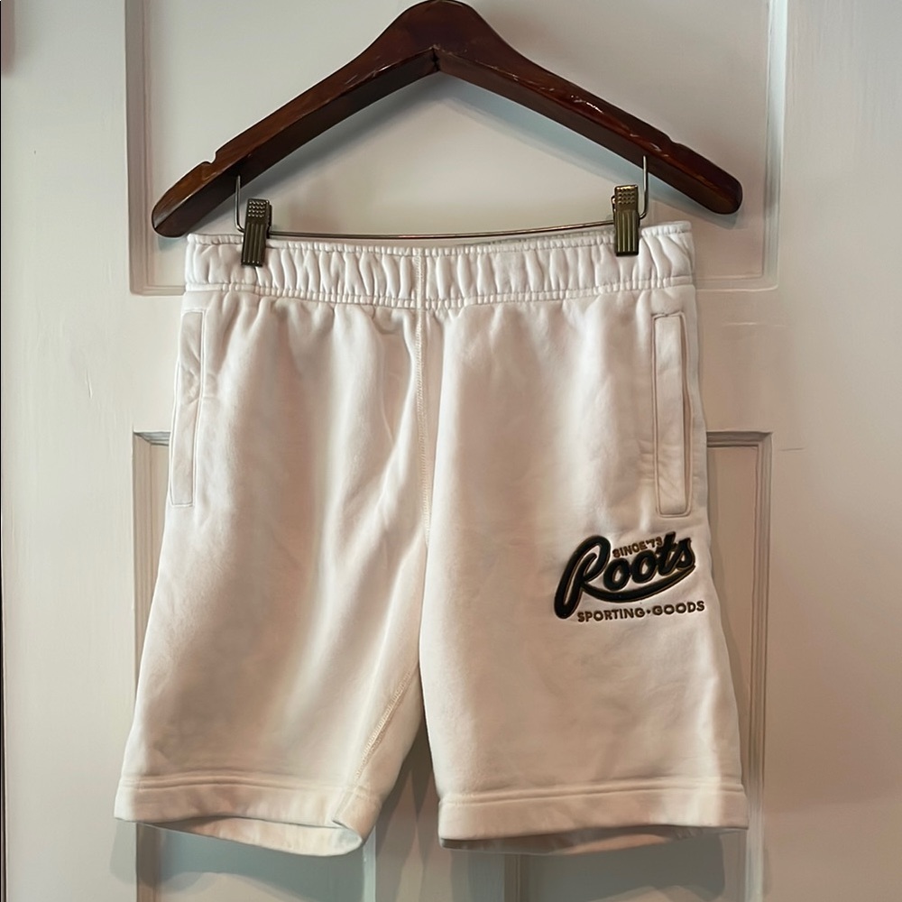 Roots Sporting Goods Vintage Logo Off White Unisex Sweat Shorts